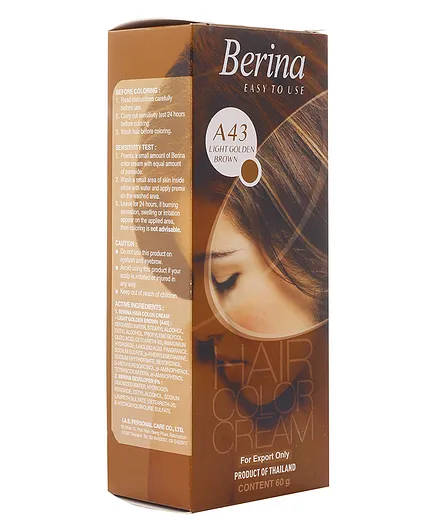 Berina A43 Light Golden Brown Hair Color Cream - 60 gm Online in India, Buy at Best Price from - 10821440 Berina A43 Light Golden Brown Hair Color Cream - 60 gm Online in India, Buy at Best Price from - 10821440