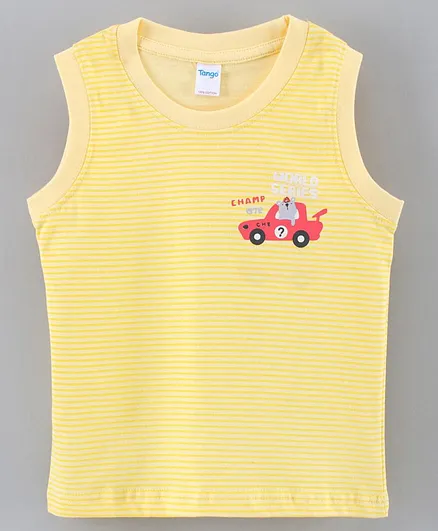 Tango Sleeveless T-Shirt Car Print - Yellow