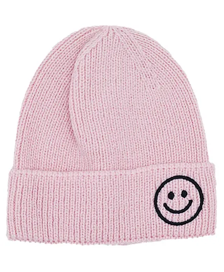 Momisy Smile Design Winter Cap Solid Pink- Diameter 16 cm