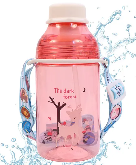 Toyshine Tritan Water Bottle With Straw Pink - 400 ml