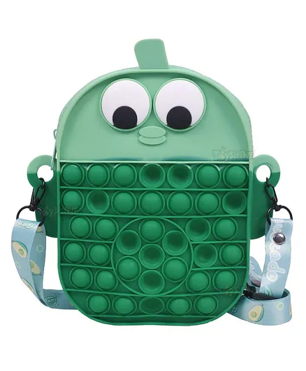 Toyshine Fruit Shape Shoulder Bag Pop It Fidget Stress Relieving Silicone Toy - Green 