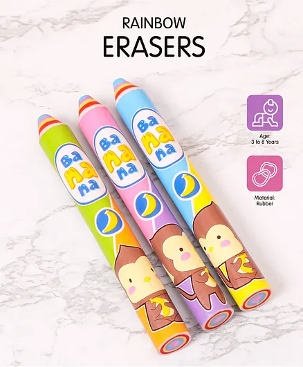 36-Pack Erasers Yellow Pencil Shaped 