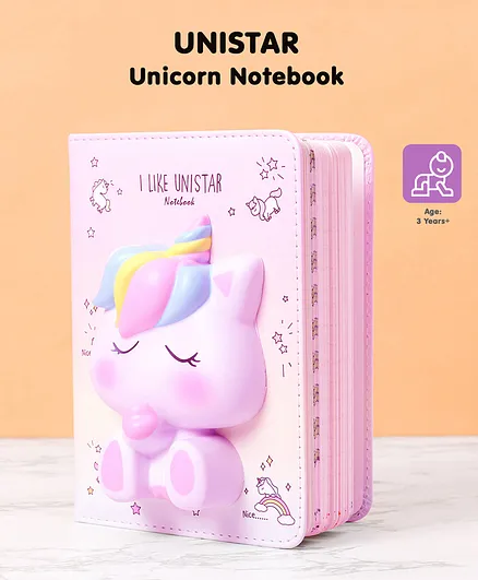 Squishy Unicorn Notebook Pink- 130 Pages
