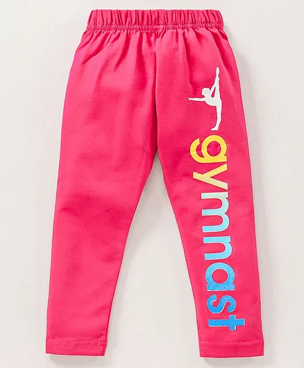 Fido Full Length Leggings Gymnast Print - Pink