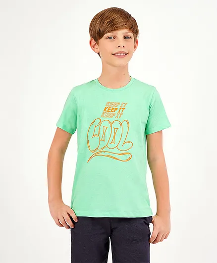 Primo Gino Half Sleeves T-Shirt Cool Print - Green