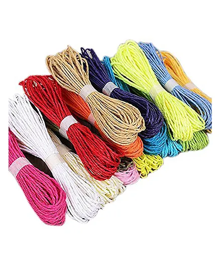 Asian Hobby Crafts DIY Paper Rope Threads Pack of 12 - Multicolor
