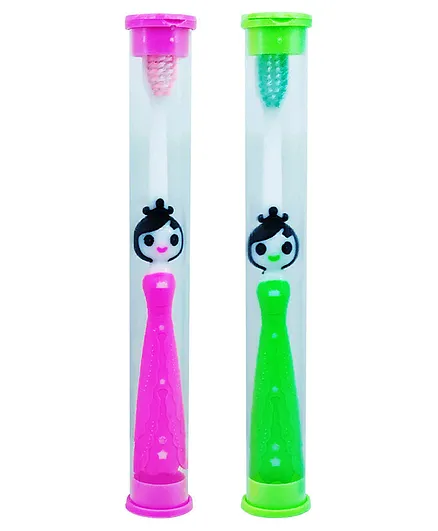 Yunicorn Max YMX 505 Baby Doll Toothbrush with Protective Hygine Lid Cover (Color May Vary)