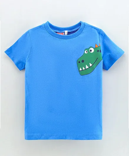 Koton Half Sleeves T-Shirt Dino Face Print - Blue