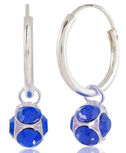 Eloish 92.5 Sterling Silver Small Hoop Earrings - Blue