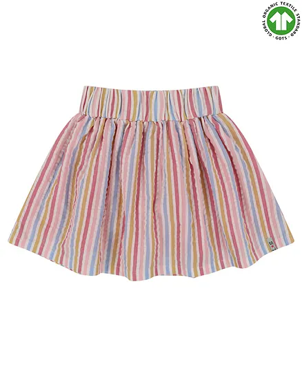 Lilly & Sid Knee Length Skirt Stripes Print - Multicolor