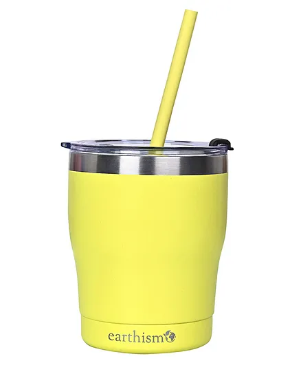 Earthism Double Wall Insulated Stainless Steel Tumbler Yellow - 300 ml