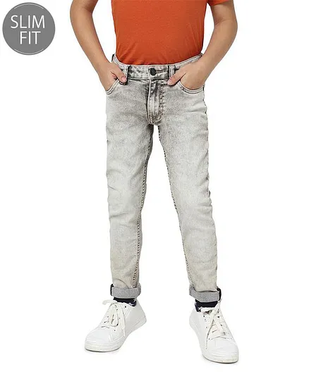 Buy JACK & JONES JUNIOR Solid Full Length Jeans - Grey for Boys (13-14  Years) Online in India, Shop at  - 10956964