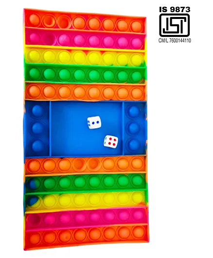 VParents Board Game Shape Pop Bubble Stress Relieving Silicone Pop It Fidget Toy - Multicolour