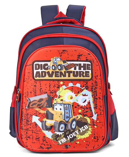JCB Adventure School Bag Red - 16 Inches