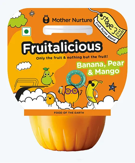 Mother Nurture Mango Pear Banana Puree Stage 3 Baby Food Pack Of 2 -120 gm Each 