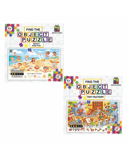 Binding Games Beach Kids Fun and Toy Factory Jigsaw Puzzle Pack of 2 - 48 Pieces