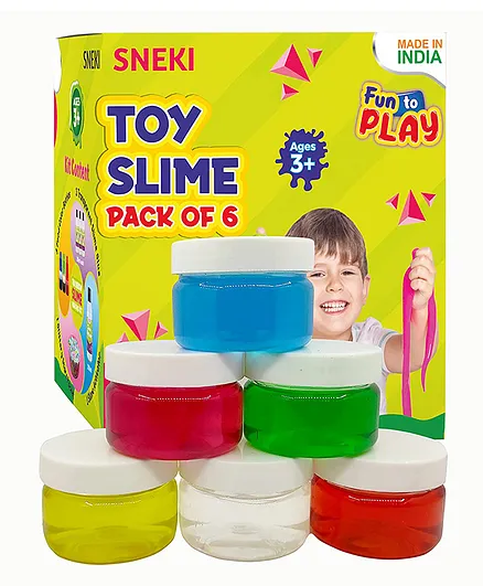 SNEKI Slime Crystal Clay Magic Toy Slimy Slime Clay Gel Jelly Putty Set kit Toy for Boys Girls Kids Slime Pack of 6- Multicolour