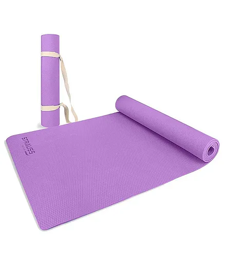 Strauss Anti Skid EVA Yoga Mat with Carry Strap 8 mm - Purple