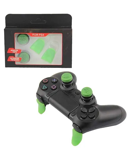 TMG Controller Analog FPS Extenders PS4 Thumbstick L2 R2 Trigger Extended Button Analog Thumb Grips for PS4 Controller - Green