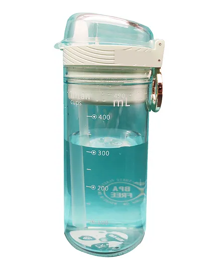 Emob Water Bottle with Metal Hanging Ring Blue - 420 ml