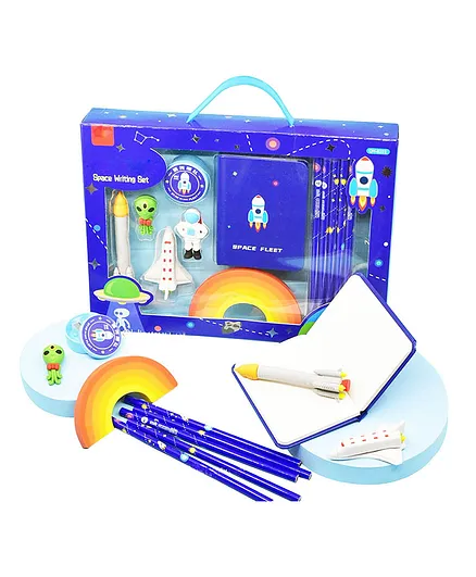 Emob Space Theme All In One Stationery Set 12 Pieces - Blue