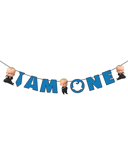 Party Propz Boss Baby Theme I am One Banner Birthday Decoration Kit - Multicolour