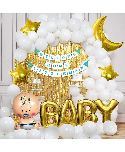 Party Propz Party Propz Baby Boy Welcome Home Decoration Kit Blue - Pack of 59