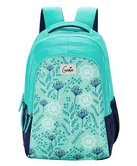 Genie School Backpack Print Green- 19 Inches