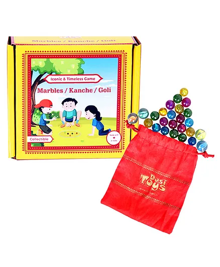 Desi Toys Collectible Marble Game Set 28 Pieces - Multicolour