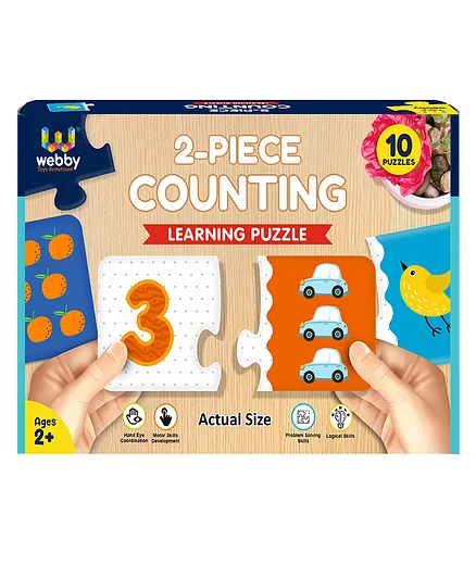 Webby Counting 2 Pieces Learning Pack Jigsaw Puzzle Montessori Early Educational Pre School Puzzle Toys- 20 Pieces