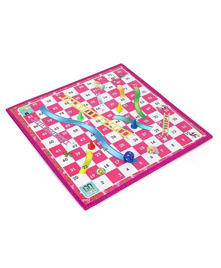 Barbie 2 in 1 Whiteboard with Snake & Ladder - Pink