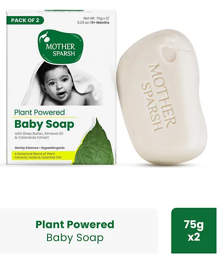 Mother Sparsh Plant Powered Natural Baby Soaps Pack Of 2 - 100 gm Each