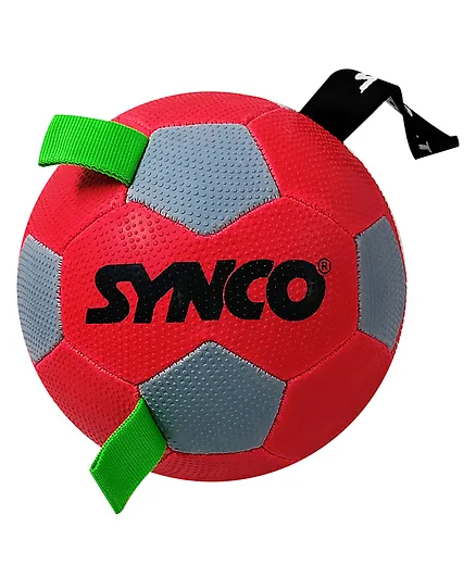 Synco Football red with Holding Green Loops Dog Ball Size 3