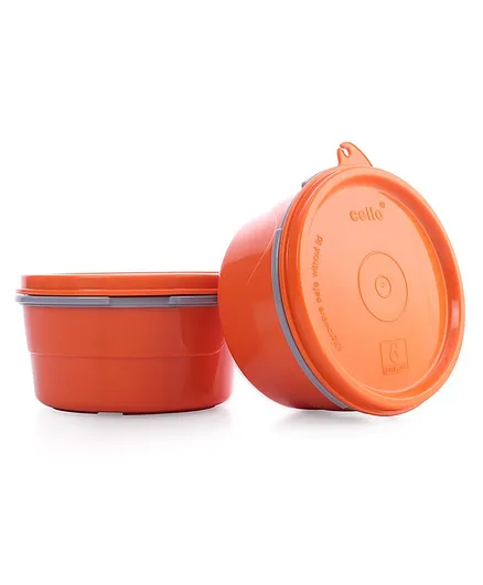 Cello Max Fresh Hot Wave 2 Container Lunch Box - Orange