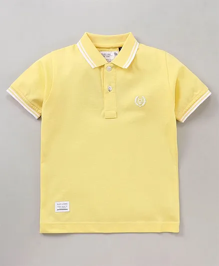 Ruff Half Sleeves T-Shirt Stripe Border Design - Yellow