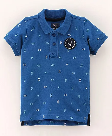 Allen Solly Juniors Half Sleeves Printed T-Shirt - Blue