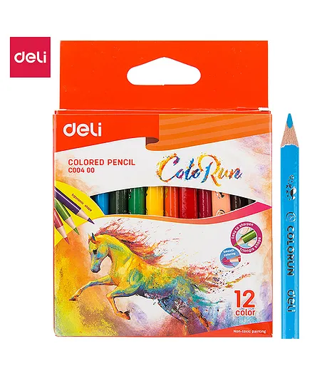 Deli Triangular Shaped Color Pencil Pack of 12 C00400 - Multicolour