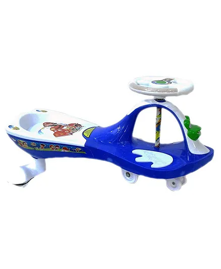 Goyal's Baby Free Wheel Magic Swing Car Frog Face - Blue & White