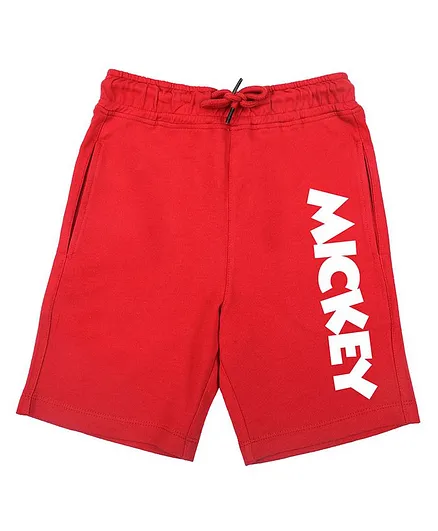 Disney By Wear Your Mind Mickey Printed Shorts - Red