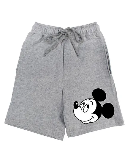 Disney BY Wear Your Mind Mickey Graphic Printed Shorts - Grey