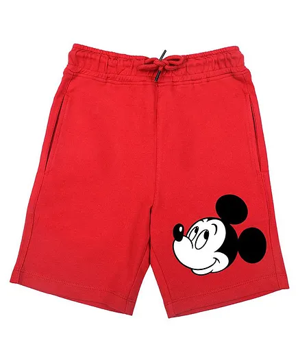 Disney BY Wear Your Mind Red Graphic Print Shorts - Red