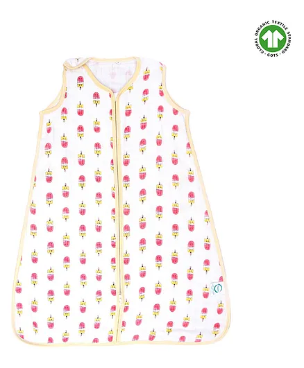 Theoni 100% Organic Cotton Muslin Sleeping Bag Popsicle Print - Pink