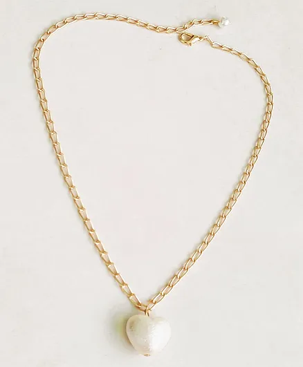 Lime By Manika Little Heart Pendant Detailing Necklace - Off White