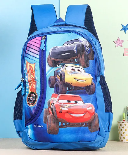 Disney Pixar Cars Kids School Bag Blue - Height 18 inch