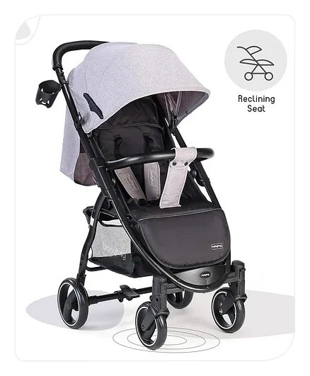 Babyhug Imperial Stroller With Foot Cover And Mosquito Net - Grey