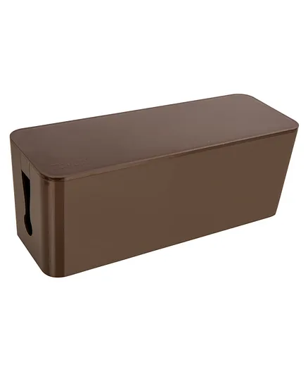 Tidy Up Wire Bin Cable Organiser Spike Buster Box Desk Organiser Hide Wires - Brown