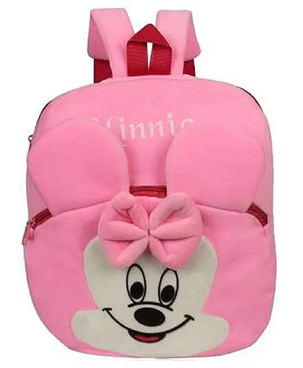 Deals India Minnie Mouse Plush School Bag Pink - 13 Inches