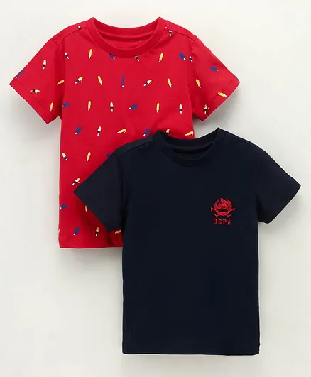 U.S and Jogger Set Polo Assn T-Shirt Boys Short Sleeve Printed Woven 