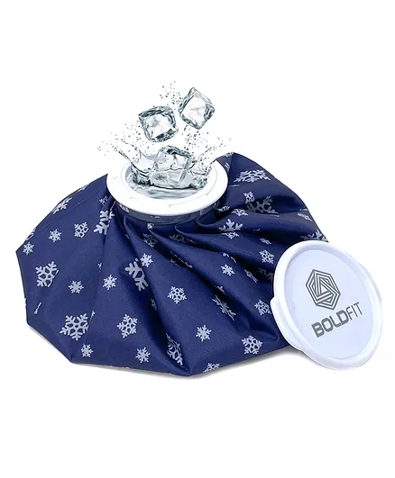 BoldFit Ice Bags For Pain Relief Hot & Cool Water Bag Ice Bag Snowflake Printed 9 inch Blue