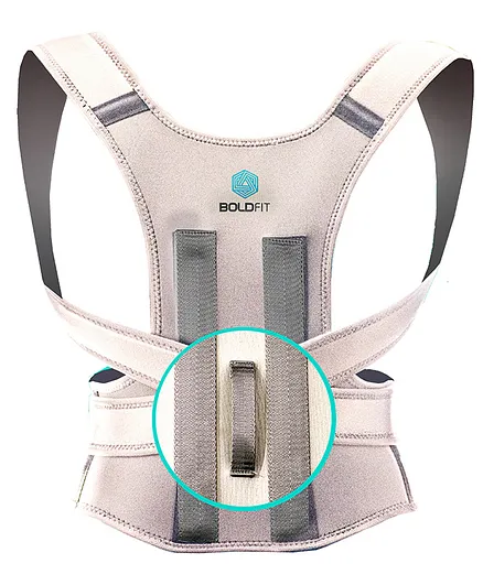 BoldFit Posture Corrector For Back Support Shoulder and Chest Belt Small - Grey